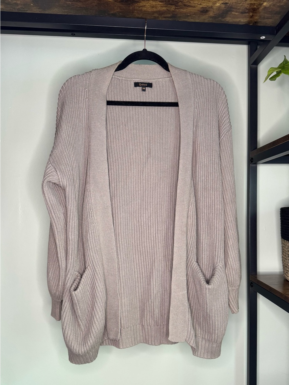 Quince Light Gray Open-Front Ribbed Cardigan - Picture 5 of 8